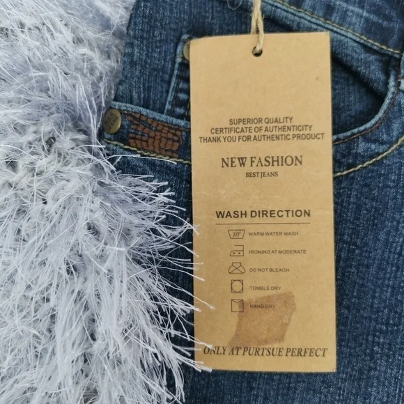 Next New Women's 13/14 Regular Boot Cut Blue Jeans Mid Rise with Embroidery - Picture 6 of 16